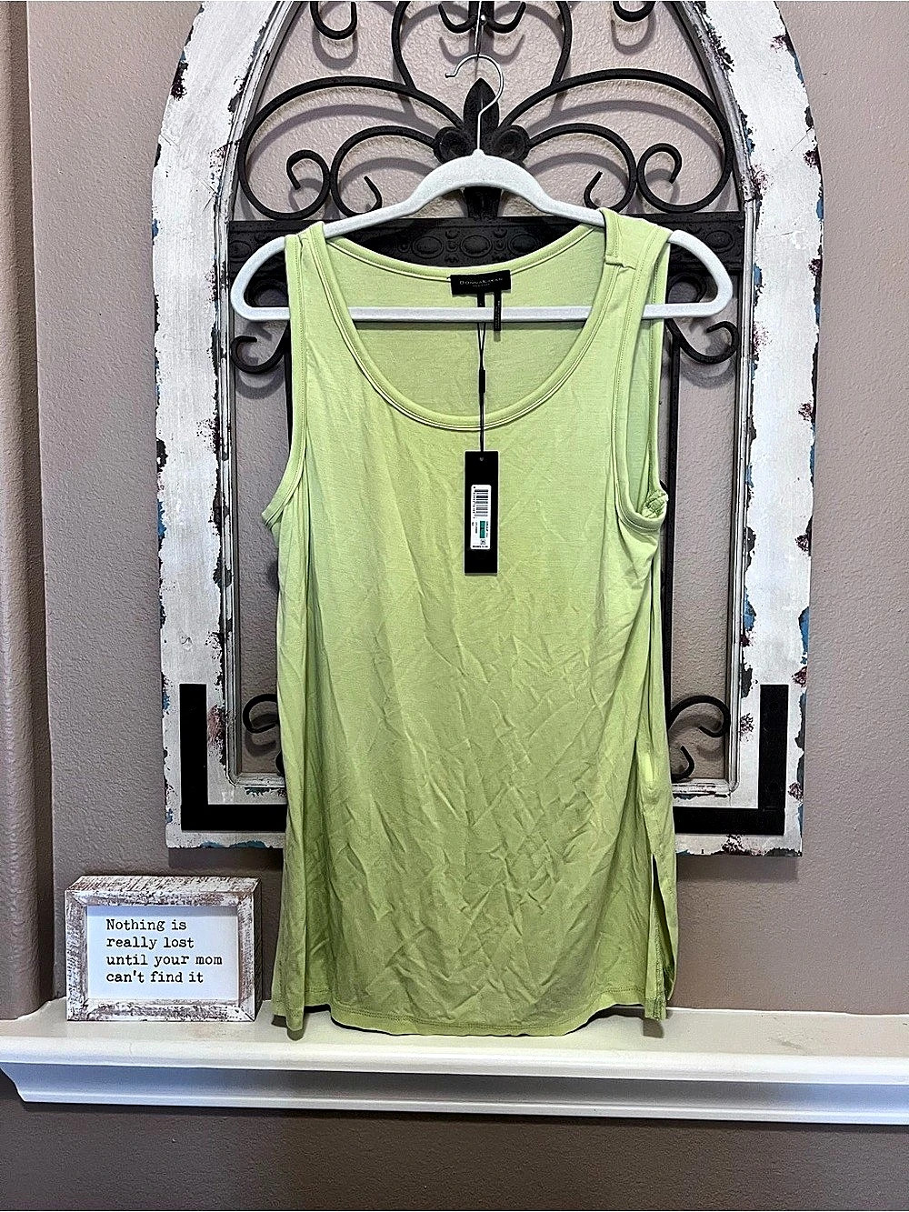 Donna Karan Tank Top in Green Large NWT